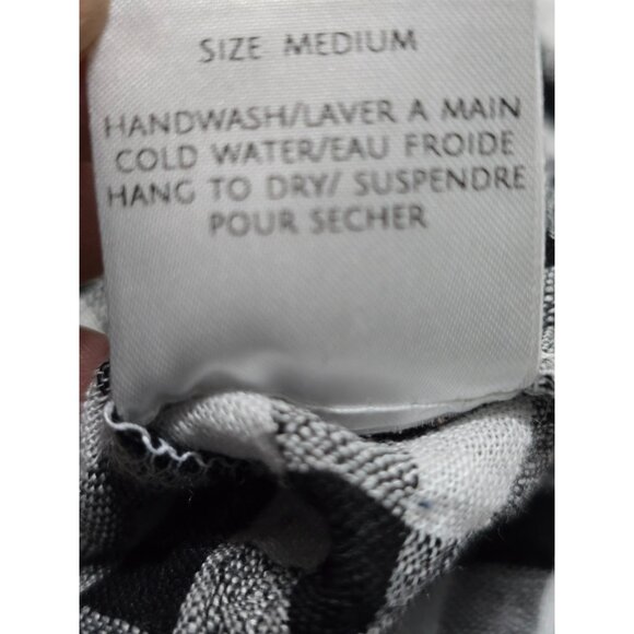 Korinne Vader Womens Black White Gingham Square Neck Linen Blouse Size M - Picture 8 of 9